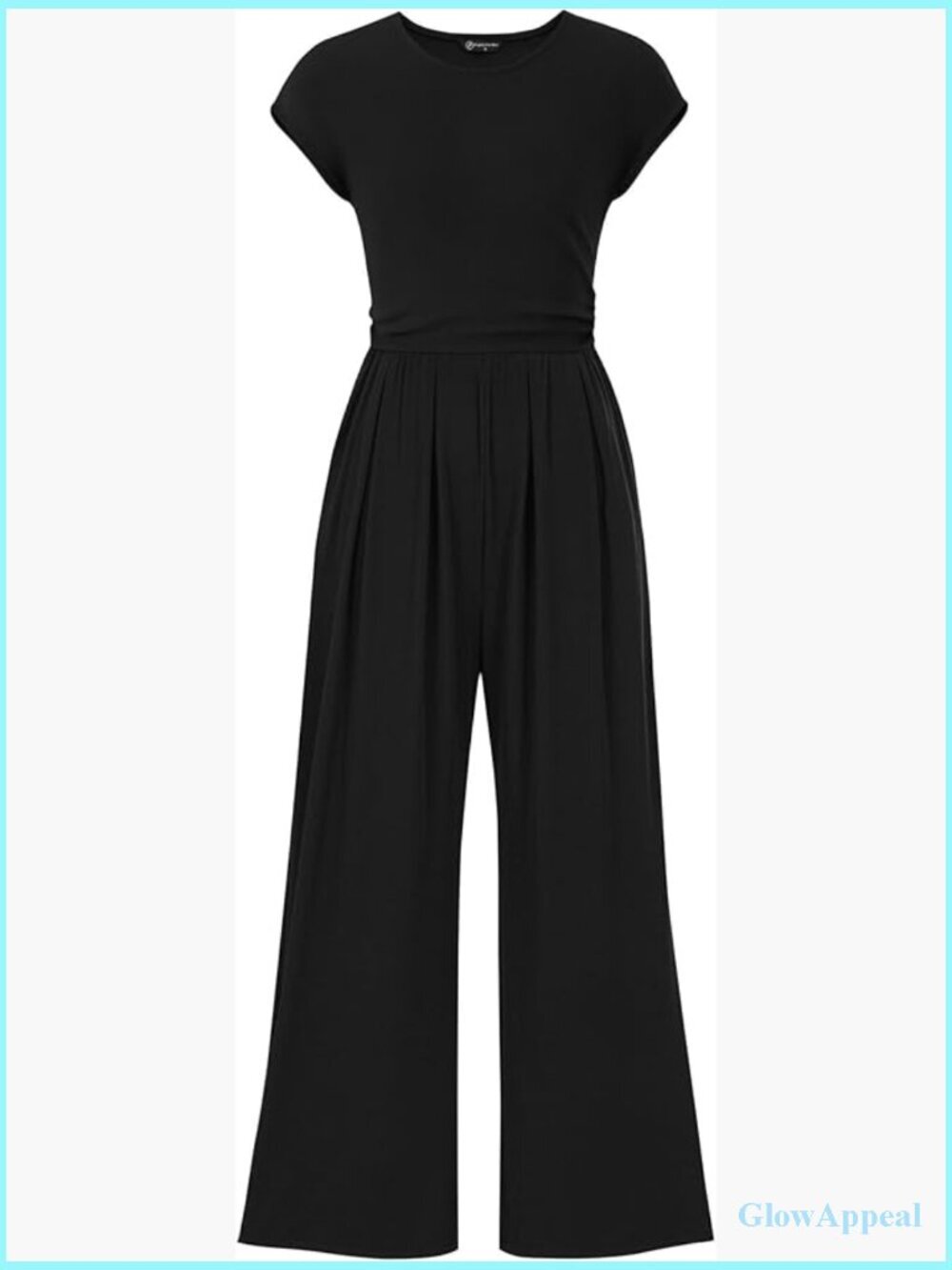Dressy Cap Sleeve Wide Leg Jumpsuit with Pockets